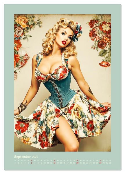 Produktbild: Flair der 50er Jahre. Girls im nostalgischen Pin-up-Stil (Wandkalender 2026 DIN A4 hoch), CALVENDO Monatskalender