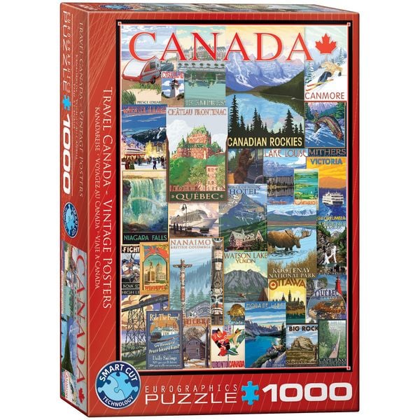 Produktbild: Puzzle 1000 Teile - Travel Canada Vintage Poste