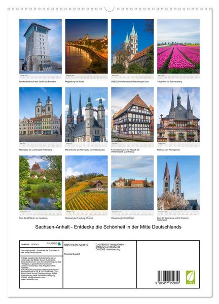 Produktbild: Sachsen-Anhalt - Entdecke die Sch&ouml;nheit in der Mitte Deutschlands (hochwertiger Premium Wandkalender 2026 DIN A2 hoch), Kunstdruck in Hochglanz