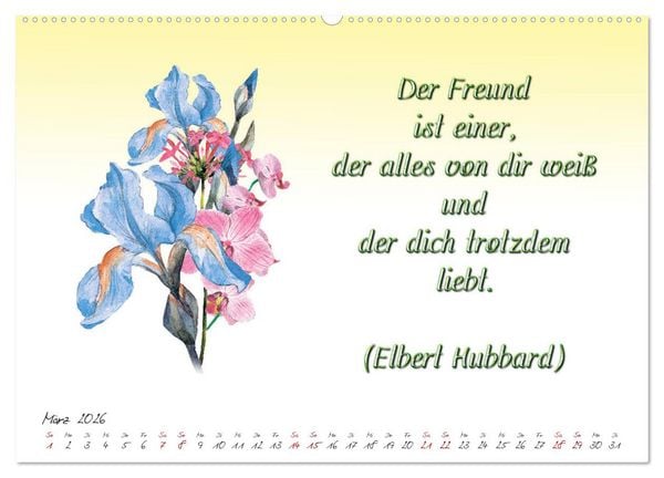 Produktbild: 12 unterhaltsame Zitate f&uuml;r ein sch&ouml;nes Jahr (hochwertiger Premium Wandkalender 2026 DIN A2 quer), Kunstdruck in Hochglanz