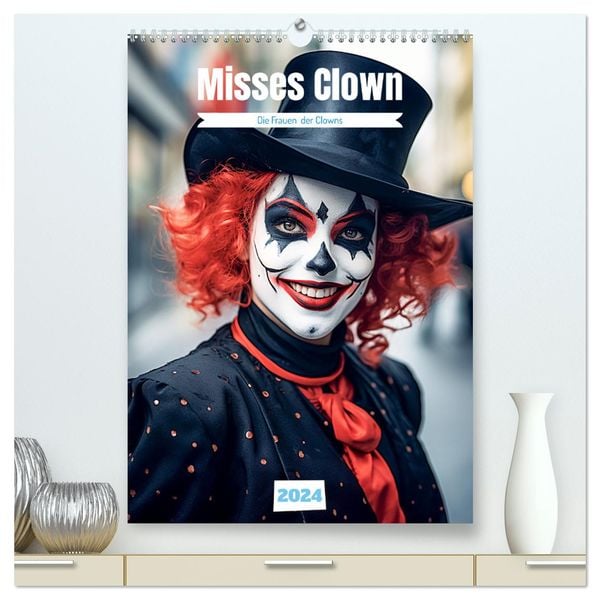 Misses Clown (hochwertiger Premium Wandkalender 2024 DIN A2 hoch), Kunstdruck in Hochglanz