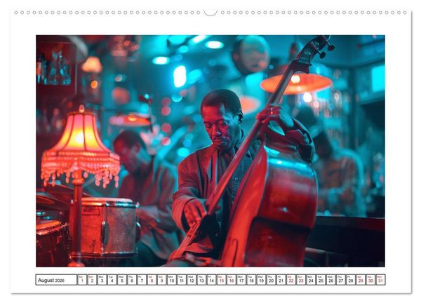 Produktbild: In Jazz Bars at Midnight (High Quality Premium Wall Calendar 2026 DIN A2 landscape),CALVENDO 12 Month Wall Calendar