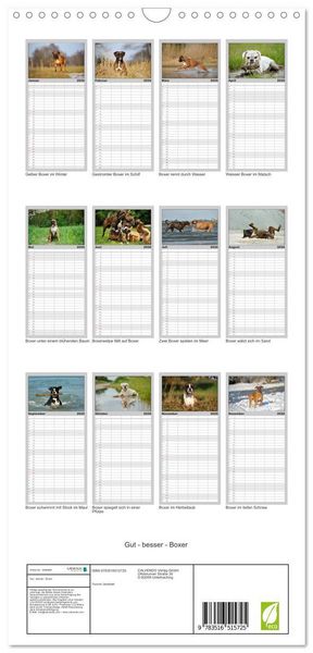 Produktbild: Familienplaner 2026 - Gut - besser - Boxer mit 5 Spalten (Wandkalender, 21 x 45 cm) CALVENDO