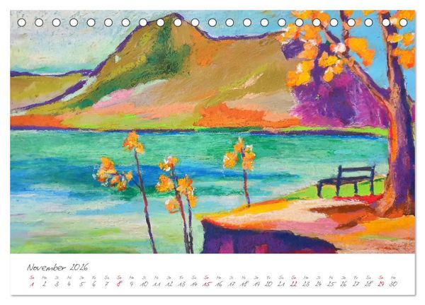 Produktbild: Oberbayerns Seen in Farbe - mit Pinsel und Farbe an den Ufern bayerischer Seen (Tischkalender 2026 DIN A5 quer), CALVENDO Monatskalender
