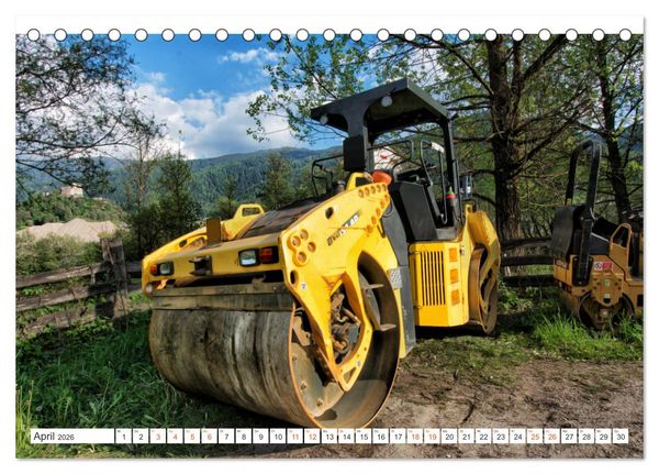Produktbild: Baumaschinen - Maschinen auf der Baustelle (Tischkalender 2026 DIN A5 quer), CALVENDO Monatskalender