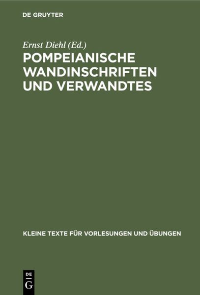 Produktbild: Pompeianische Wandinschriften und Verwandtes