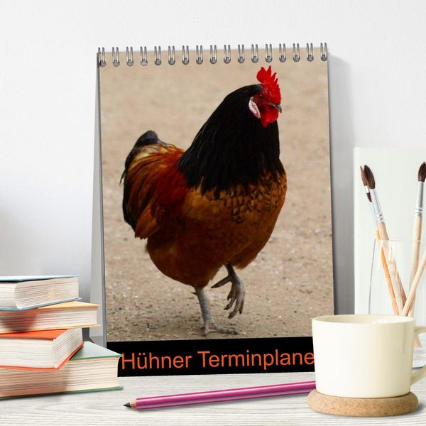 Produktbild: H&uuml;hner Terminplaner (Tischkalender 2026 DIN A5 hoch), CALVENDO Monatskalender