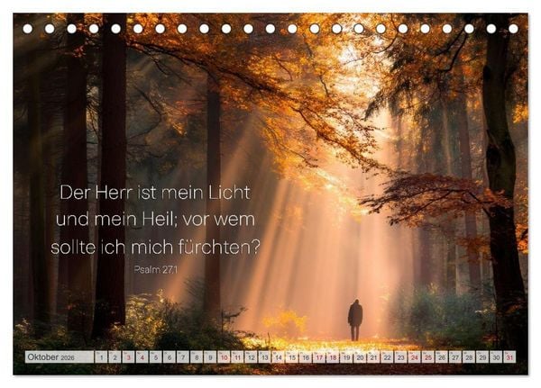 Produktbild: Psalmen und Bibelverse - Himmlische Botschaften (Tischkalender 2026 DIN A5 quer), CALVENDO Monatskalender