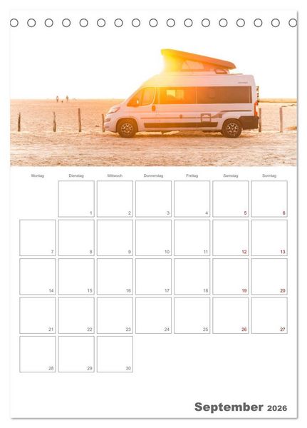 Produktbild: Wohnmobil Jahresplaner (Tischkalender 2026 DIN A5 hoch), CALVENDO Monatskalender