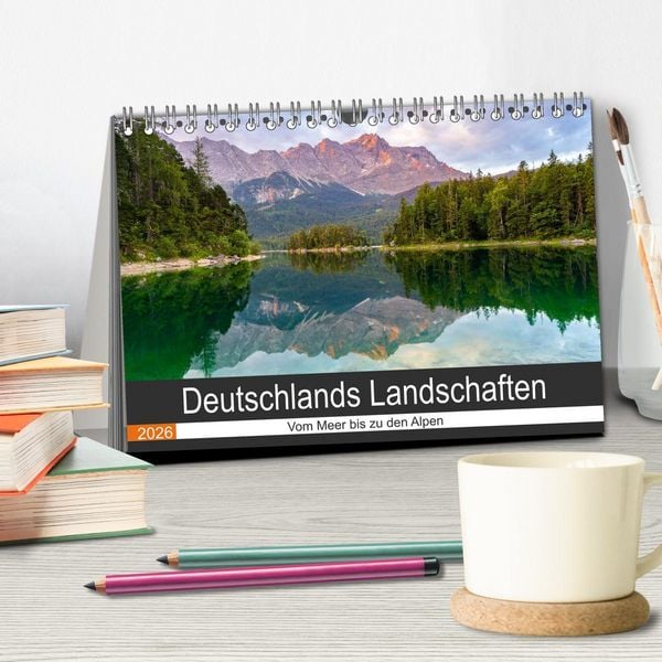 Produktbild: Deutschlands Landschaften - Vom Meer bis zu den Alpen (Tischkalender 2026 DIN A5 quer), CALVENDO Monatskalender