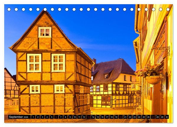 Produktbild: QUEDLINBURG F&Uuml;R NACHTSCHW&Auml;RMER (Tischkalender 2026 DIN A5 quer), CALVENDO Monatskalender