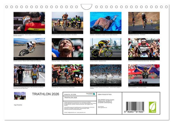 Produktbild: TRIATHLON 2026 (Wandkalender 2026 DIN A4 quer), CALVENDO Monatskalender