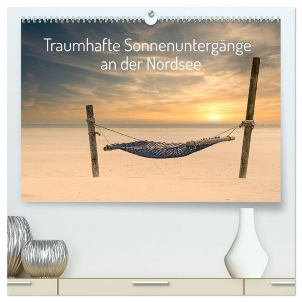 Traumhafte Sonnenuntergänge an der Nordsee (hochwertiger Premium Wandkalender 2026 DIN A2 quer), Kunstdruck in Hochglanz