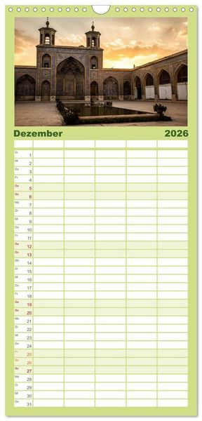 Produktbild: Familienplaner 2026 - Persische Kultur Irans mit 5 Spalten (Wandkalender, 21 x 45 cm) CALVENDO