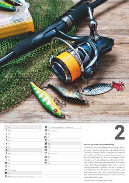 Produktbild: Der große Angelkalender 2026 - Bildkalender A3 (29,7x42 cm) - mit vielen Zusatzinformationen aus der Anglerwelt und Platz für Notizen - Wandkalender