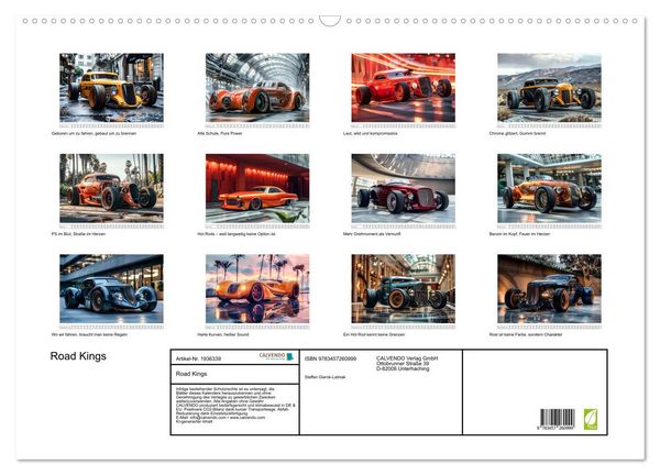 Produktbild: Road Kings (Wandkalender 2026 DIN A2 quer), CALVENDO Monatskalender