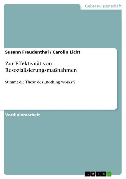 Produktbild: Zur Effektivit&auml;t von Resozialisierungsma&szlig;nahmen