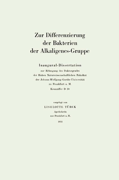 Produktbild: Zur Differenzierung der Bakterien der Alkaligenes-Gruppe
