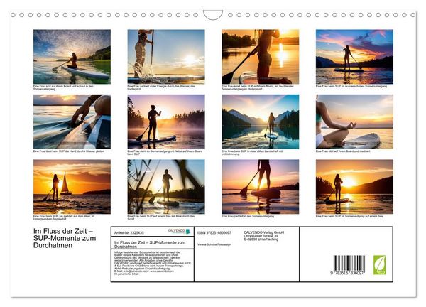 Produktbild: Im Fluss der Zeit &ndash; SUP-Momente zum Durchatmen (Wandkalender 2027 DIN A3 quer), CALVENDO Monatskalender