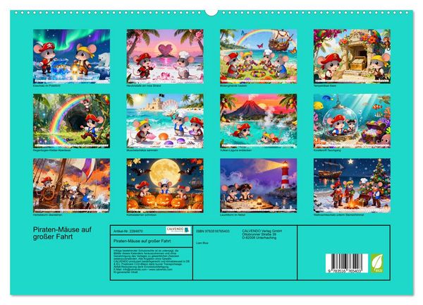 Produktbild: Piraten-M&auml;use auf gro&szlig;er Fahrt (hochwertiger Premium Wandkalender 2027 DIN A2 quer), Kunstdruck in Hochglanz