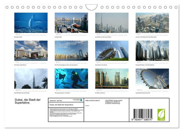 Produktbild: Dubai, die Stadt der Superlative. (Wandkalender 2026 DIN A4 quer), CALVENDO Monatskalender