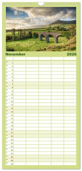Produktbild: Familienplaner 2026 - Irland - Zauberhafte Insel in gr&uuml;n mit 5 Spalten (Wandkalender, 21 x 45 cm) CALVENDO