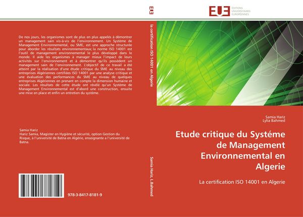 Produktbild: Etude critique du Syst&eacute;me de Management Environnemental en Algerie