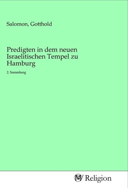 Produktbild: Predigten in dem neuen Israelitischen Tempel zu Hamburg