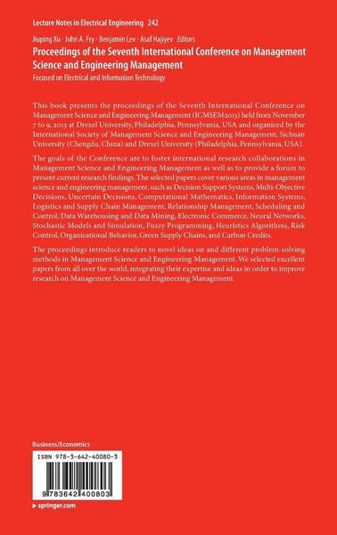 Produktbild: Proceedings of the Seventh International Conference on Management Science and Engineering Management