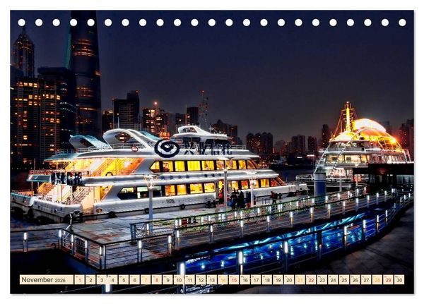 Produktbild: Metropolen der Welt - Skylines in der Nacht (Tischkalender 2026 DIN A5 quer), CALVENDO Monatskalender