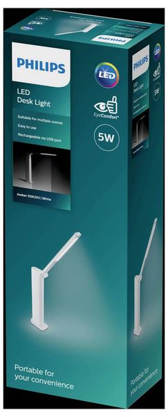Produktbild: Philips LED Amber DSK202 8719514420373 LED-Schreibtischleuchte LED LED fest eingebaut 5 W Wei&szlig;