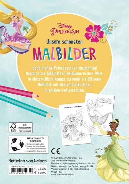 Produktbild: Disney Prinzessin: Unsere schönsten Malbilder