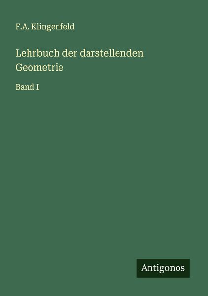 Produktbild: Lehrbuch der darstellenden Geometrie