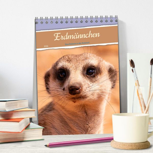 Produktbild: Erdm&auml;nnchen - Eine Kolonie in der Kalahari (Tischkalender 2026 DIN A5 hoch), CALVENDO Monatskalender