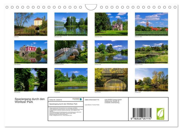 Produktbild: Spaziergang durch den W&ouml;rlitzer Park (Wandkalender 2026 DIN A4 quer), CALVENDO Monatskalender