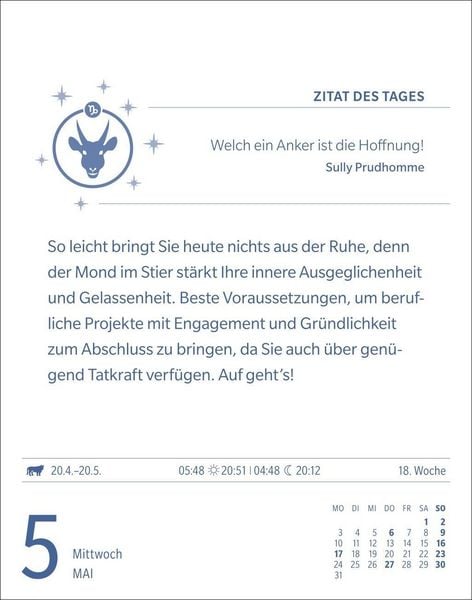 Produktbild: Steinbock Sternzeichenkalender 2027 - Tagesabrei&szlig;kalender - Ihr Horoskop f&uuml;r jeden Tag
