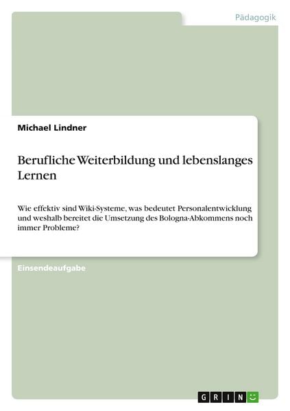 Produktbild: Berufliche Weiterbildung und lebenslanges Lernen