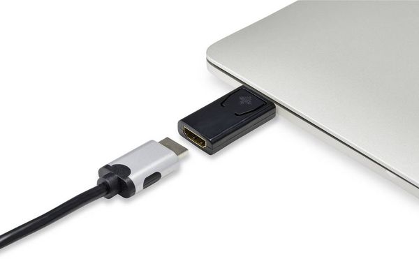Produktbild: Renkforce RF-4746622 HDMI / DisplayPort Adapter [1x DisplayPort Stecker - 1x HDMI-Buchse] Schwarz