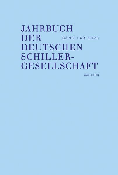 Produktbild: Jahrbuch der Deutschen Schillergesellschaft 2026