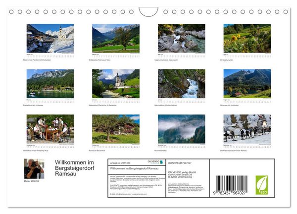 Produktbild: Willkommen im Bergsteigerdorf Ramsau (Wandkalender 2026 DIN A4 quer), CALVENDO Monatskalender