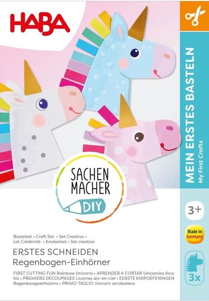 Produktbild: HABA 2013217 - SachenMacher DIY: Erstes Schneiden Regenbogen-Einh&ouml;rner, Erstes Basteln