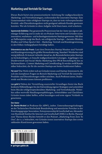 Produktbild: Marketing und Vertrieb f&uuml;r Startups