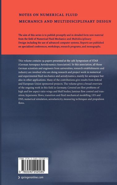 Produktbild: New Results in Numerical and Experimental Fluid Mechanics IV