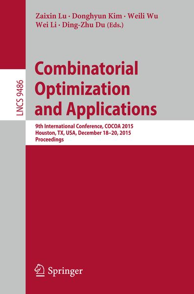 Produktbild: Combinatorial Optimization and Applications