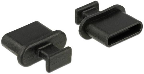 Produktbild: Staubschutz f&uuml;r USB Type-C&trade; Buchse mit Griff 10 St&uuml;ck schwarz 64013 64013 Delock Inhalt: 1 St.