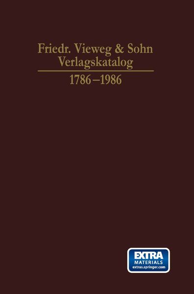 Produktbild: Friedr. Vieweg & Sohn Verlagskatalog