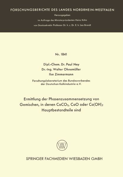 Produktbild: Ermittlung der Phasenzusammensetzung von Gemischen, in denen CaCO3, CaO oder Ca(OH)2 Hauptbestandteile sind