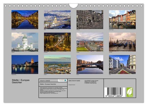 Produktbild: St&auml;dte &bull; Europas Gesichter (Wandkalender 2026 DIN A4 quer), CALVENDO Monatskalender