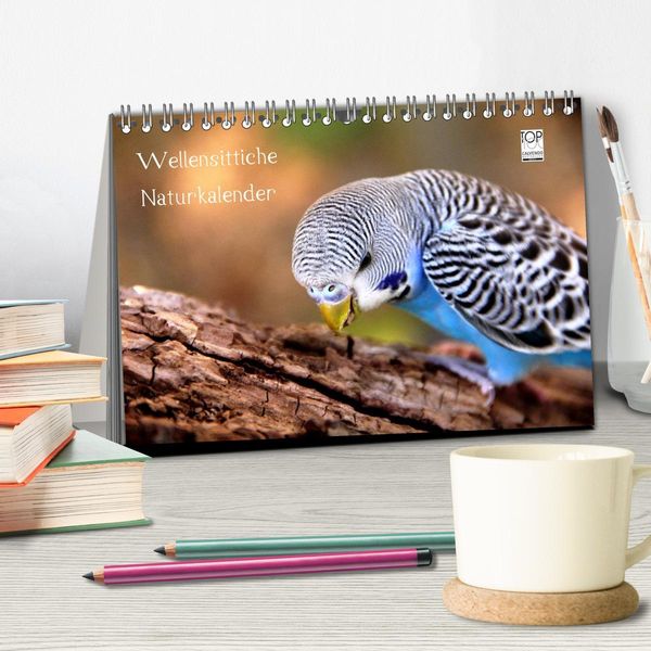 Produktbild: Wellensittiche - Naturkalender (Tischkalender 2026 DIN A5 quer), CALVENDO Monatskalender