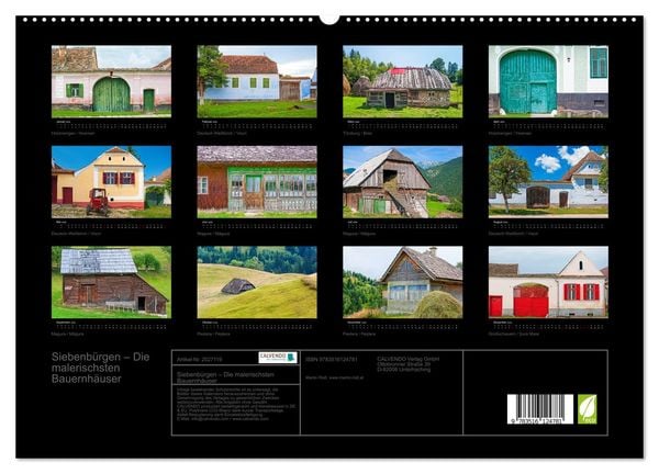 Produktbild: Siebenb&uuml;rgen &ndash; Die malerischsten Bauernh&auml;user (hochwertiger Premium Wandkalender 2026 DIN A2 quer), Kunstdruck in Hochglanz